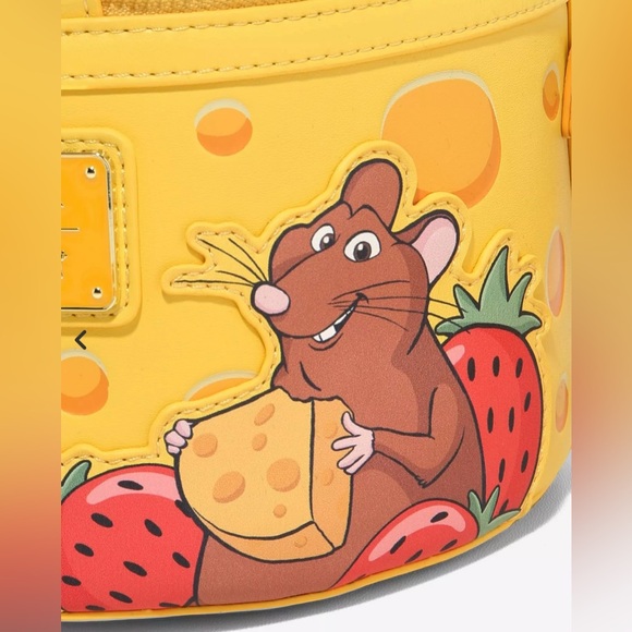 Loungefly Disney Ratatouille Remy Cheese Wheel Strawberry Scented Crossbody Bag - Picture 4 of 4
